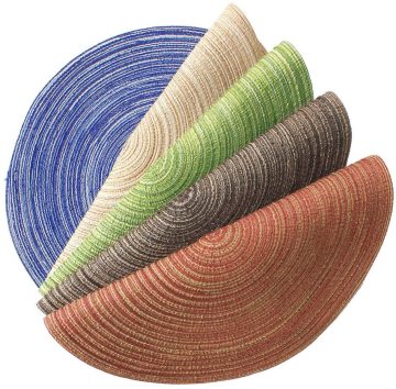 Woven 15 Inch Heat Resistant Washable Placemats for Indoor/Outdoor Use