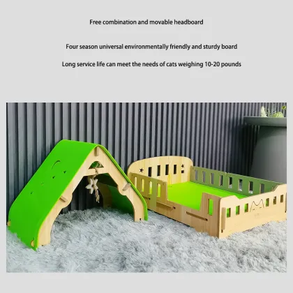MOFESIPI Solid Wood Cat Bed House for Indoor Cats