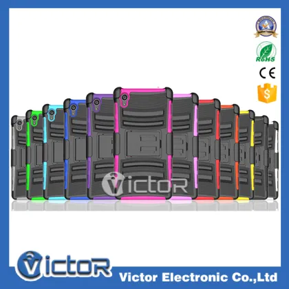 Fashion 3in1 robot clip holster phone case for Sony Xperia Z5