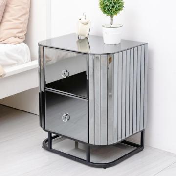Strip Grey Mirror Iron Betside τραπέζι