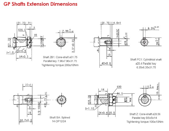 GP Shafts Extension Dimensions-1