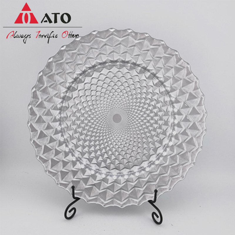 ATO Wholesale cheap Silver glass under charger plate