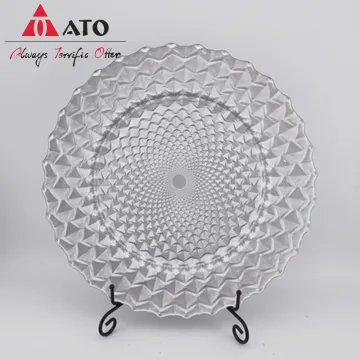 ATO Wholesale cheap Silver glass under charger plate