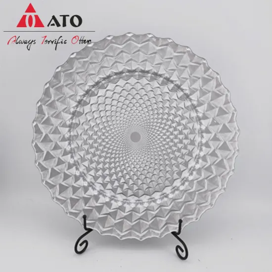 ATO Wholesale cheap Silver glass under charger plate