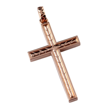 18K Gold Plated Pendants & S925 Sterling Silver Woven Cross Charm for Men
