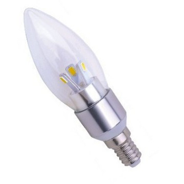 Glas 360° led kaars lamp met E12/E14 base