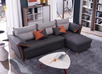 Katil Sofa Sudut Kain Ruang Tamu Moden