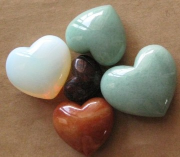 puffy gemstone hearts