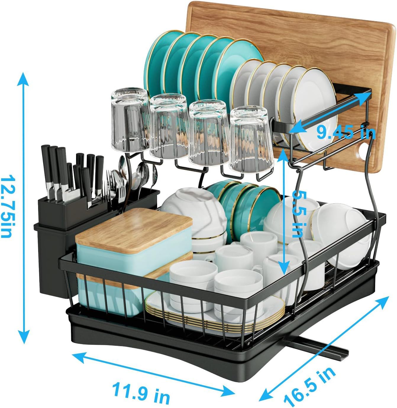 Double-Layer Stainless Steel Dish Rack