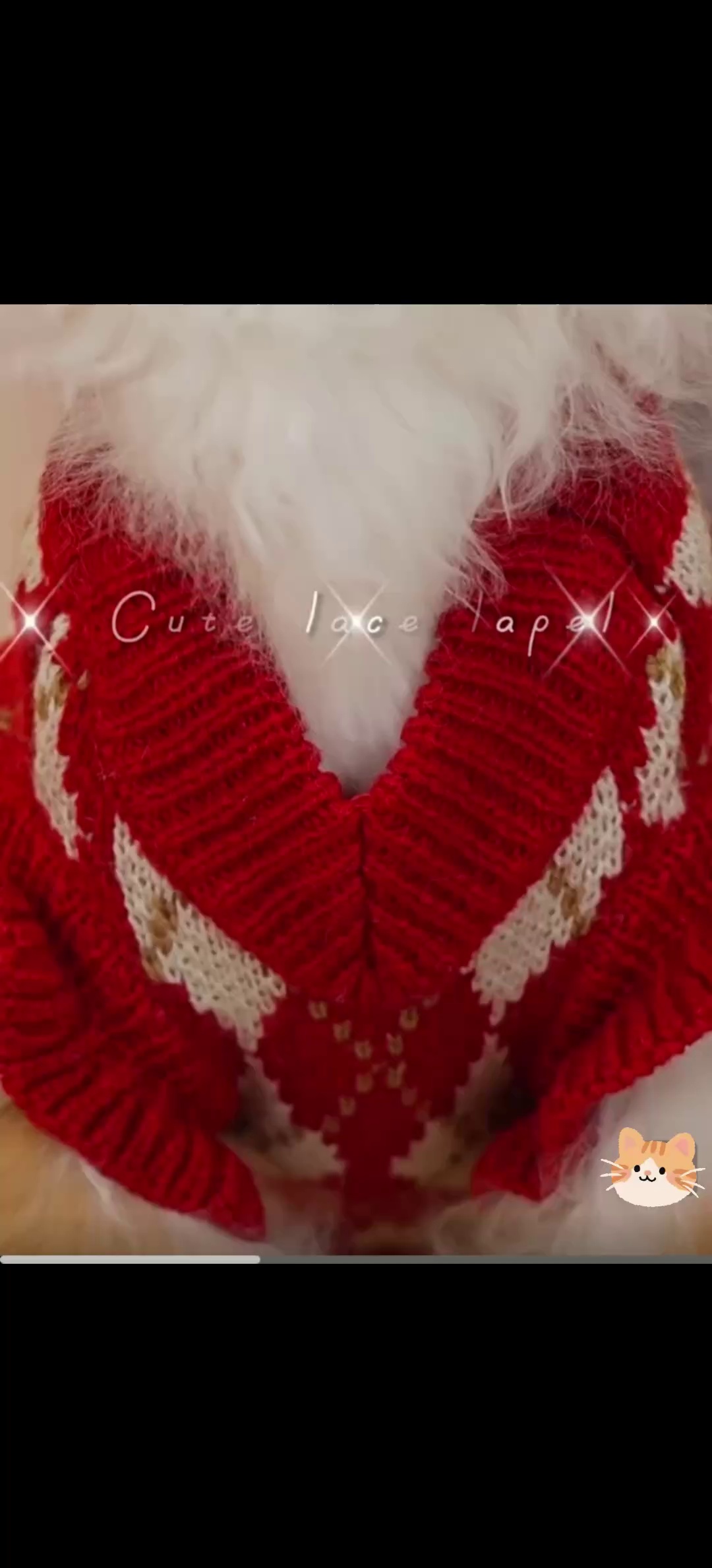 Red Knitted Cat Vest Winter Warm Pet Sweater
