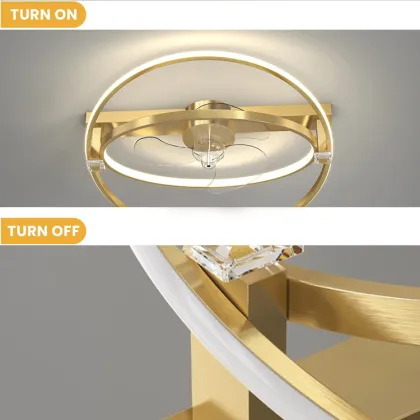 Gold Modern Minimalist Embedded Ceiling Fan Lighting