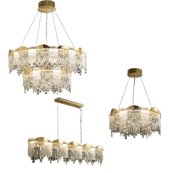 Modern Gold Crystal Chandeliers for Luxury Hotel Lighting