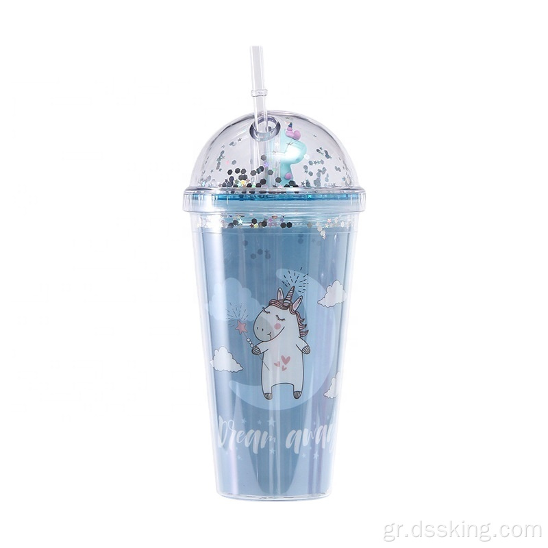 Το Unicorn Summer Ice Cup με καπάκι και άχυρο