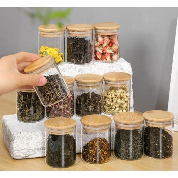 Kitchen Round Glass Spice Storage Jars