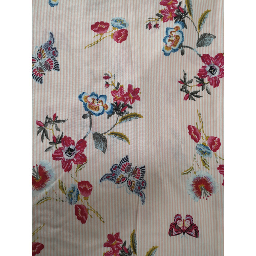 Tissu d&#39;impression 45S de navette de la popeline de rayonne de broderie de rayure