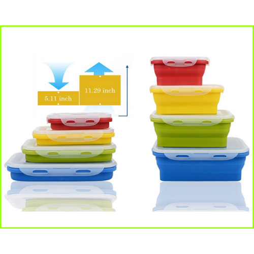 Set Of 4 Silicone Folding Lunch Box