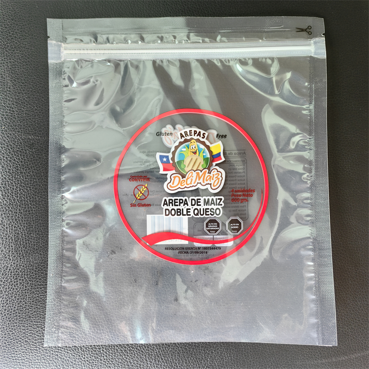 Three sides sealed bag/Food Packaging bag with zipper