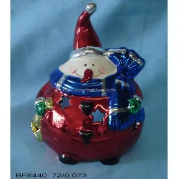 Ceramic Christmas Red  Santa And Christmas Tree