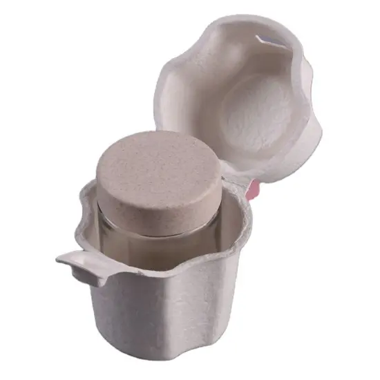 Eco-friendly glass bottle packaging molded paper pulp box