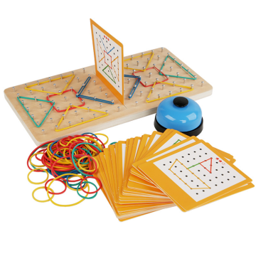 Montessori Geometric Shapes Educational Wooden Board Game for Two Players