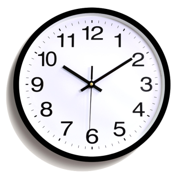 Custom Design Logo Wall Clocks with 12 Inch Plastic Frame and Glass Cover
