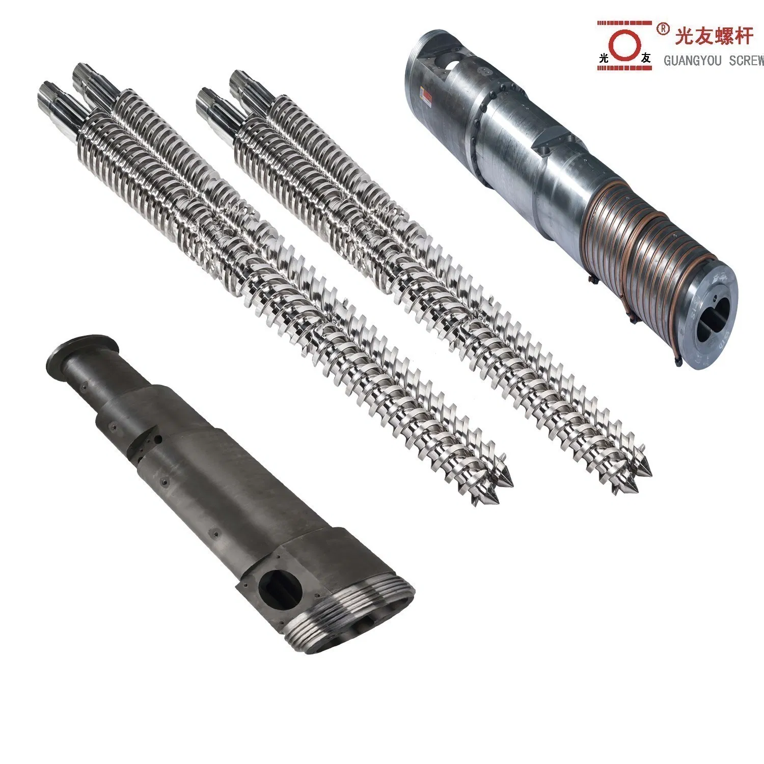 Bimetallic bariles conical twin screw para sa plastic extruder