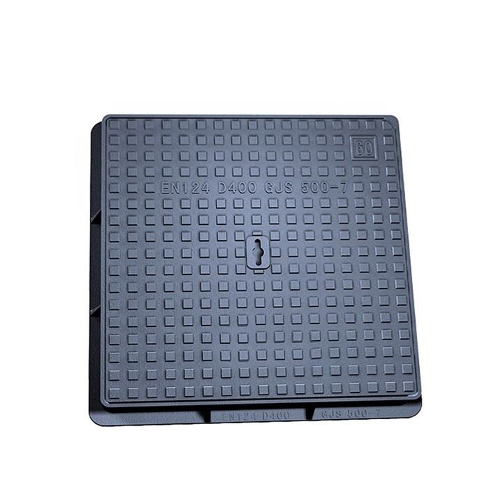 Double-sealed nodular cast iron square manhole cover frame