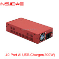 40 portas Al USB Charger Red 300W