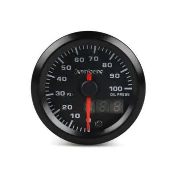 2' 52mm Dual Display Oil Pressure Gauge with 7 Colors LED and Stepper Motor for 0-100PSI Oil Pressure Monitoring
