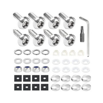 Anti-Theft License Plate Screws and Kits: Stainless Steel Bolt and Nut Sets