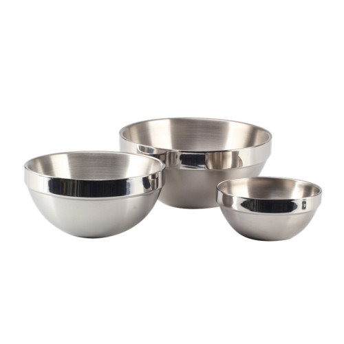 StainlessSteel Double Wall Mixing Bowl Set for Salad