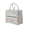 Custom Coated Linen Floral Personalized Canvas Bag