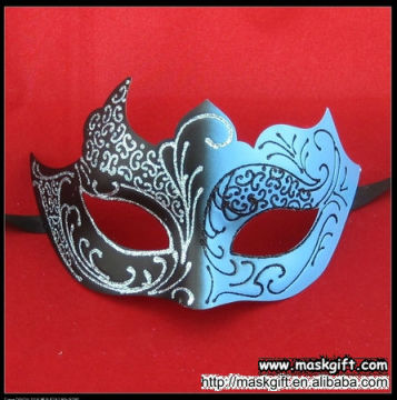 Wholesale Halloween Hot Design Light Blue And Black Party Mask For Black Theme Masquerade