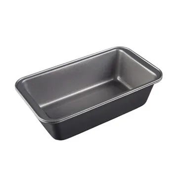 Black carbon steel rectangular-shaped bread baking pan