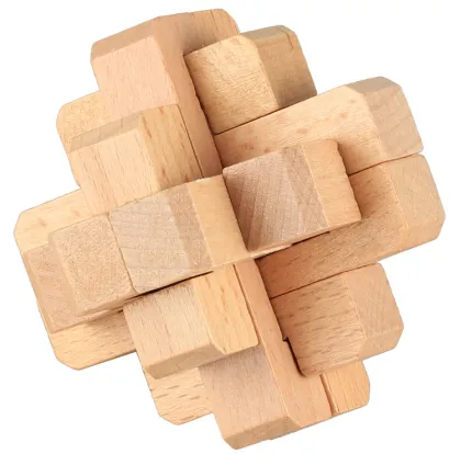 Wooden 3D Puzzle Game: Cube Magic Ball - Luban Lock Brain Teaser Toy