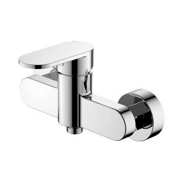 Single lever shower faucet for exposed installation