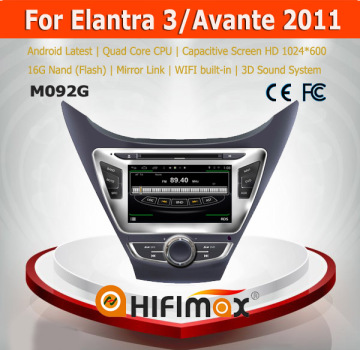 HIFIMAX Android 4.4.4 car radio dvd gps navigation system for Hyundai Elantra WITH Capacitive screen+HD1024*600 Resolution