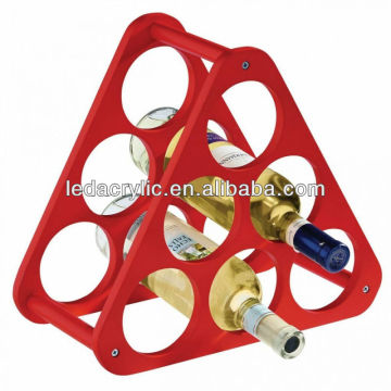 6 BOTTLE WOOD MODERN TRIANGULAR WOODEN WINE RACK