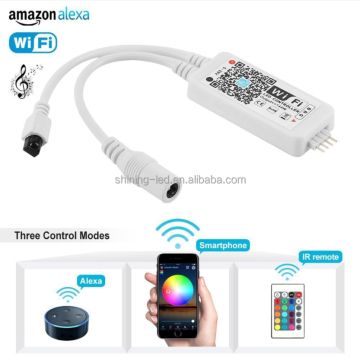 DC 12V-24V RGBW Strip Light met IR Remote, Smart Phone App, Google Home, Alexa en WiFi Magic Home LED-controller
