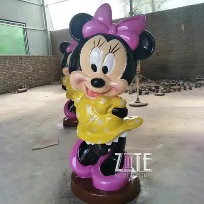 Colorful Life Size Fiberglass Resin Cartoon Mickey Mouse Statue For Sale