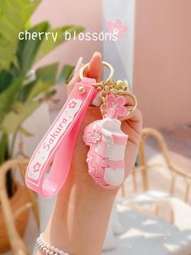 Cherry Blossoms Shoes PVC Keychain