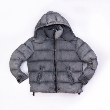 Men`s 100% Nylon garment dyed down jacket