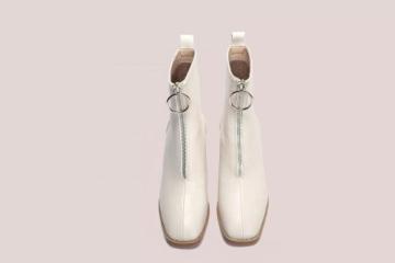 2021 high square heel front zipper lady boots
