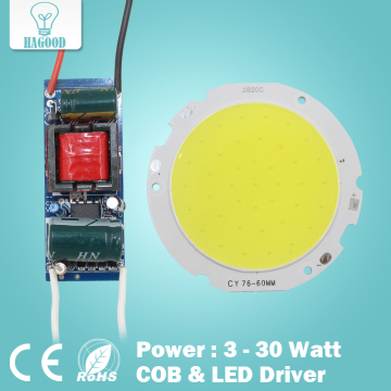 110-240V 전원 공급 장치가있는 스포트라이트 램프 용 3W ~ 30W COB LED 칩 보드