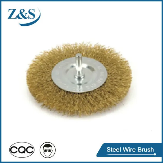 Stainless steel wire wheel brush with shaft mounted