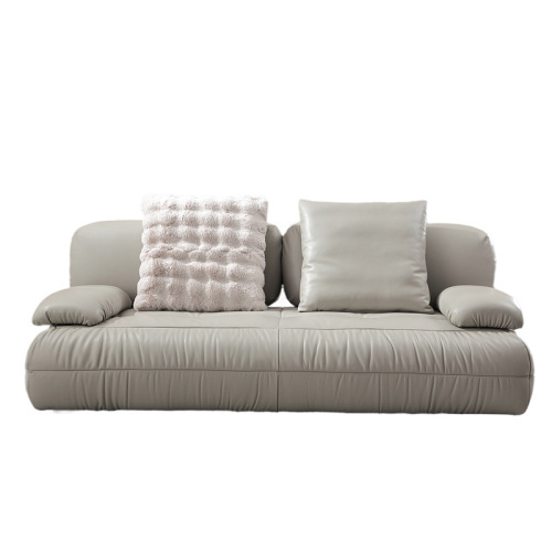 Sofa Kulit Kelabu Minimalis