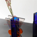 Customized design plexiglass table creative flower vase.