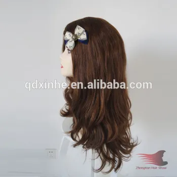 Wave Style Mongolian hair Wigs light blonde color sheitels