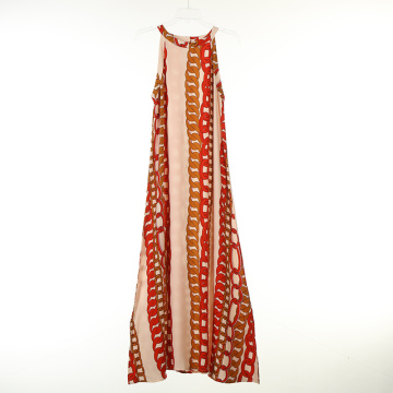 Print Viscose Creppe Long Dress