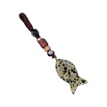 Dalmation Jasper Fish Pendant Woven keychain Accessories